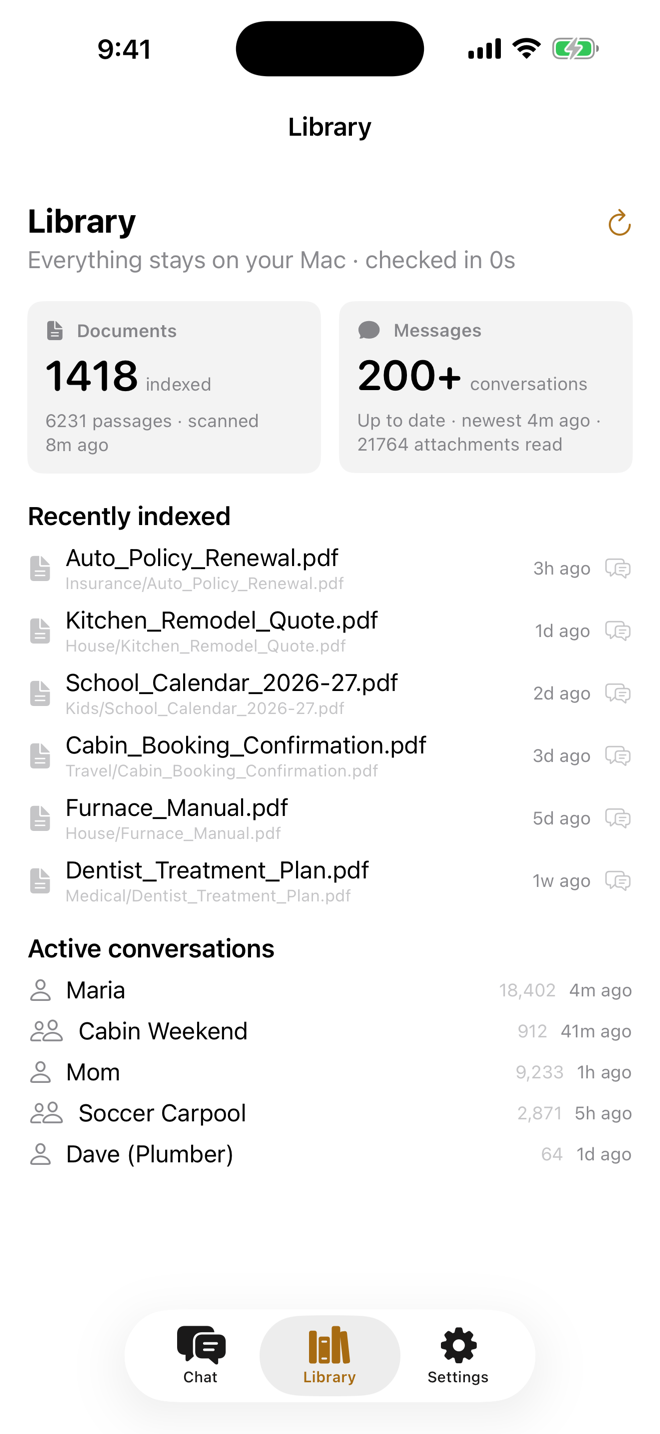 The same Library on Tomte for iPhone