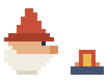 Tomte is thinking by the fire
